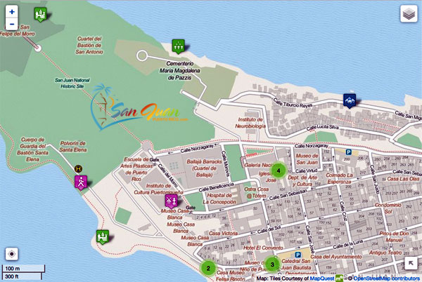 San Juan Puerto Rico Attractions Map 