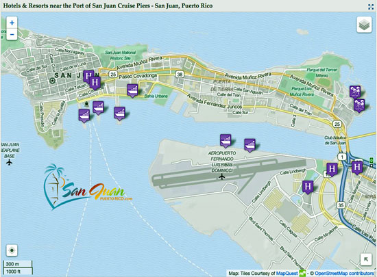 Puerto Rico Cruise Port Map San Juan Hotels Near Cruise Terminal / Port   Full Map