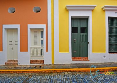Yellow and Orange - Colorful Homes in Old San Juan Puerto Rico